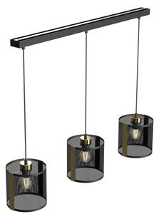 Luster na lanku KAGA 3xE27/60W/230V čierna/zlatá