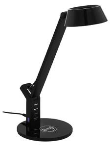 Stolová LED lampa Banderalo CCT stmievač QI čierna