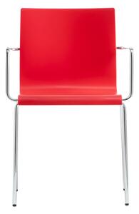 PEDRALI - Stolička KUADRA XL 2404 DS s podrúčkami - červená