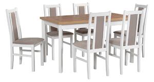 MEBLINE Stôl MODENA 1P + stoličky BOS 14 (6ks.) - súprava DX14