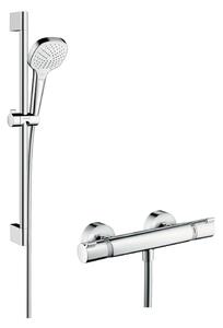 Hansgrohe Croma Select E, sprchová súprava Vario s termostatom Ecostat Comfort a sprchovou tyčou 65 cm, biela/chrómová, HAN-27081400