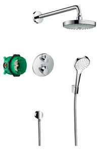 Hansgrohe Croma Select S, sprchový systém pod omietku s termostatom Ecostat S, chrómová, HAN-27295000