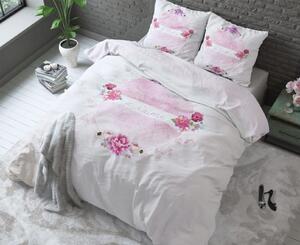 Bavlnené ružové posteľné obliečky JE'TAIME 200 x 220 cm Ružová