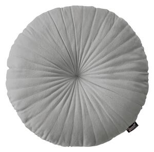 Svetlo sivý okrúhly zamatový dekoratívny vankúš 45 cm Sivá