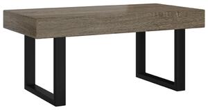 Konferenčný stolík sivý a čierny 90x45x40 cm MDF a železo