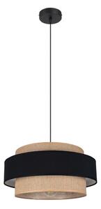 Luster na lanku CORSA 1xE27/60W/230V čierna/béžová