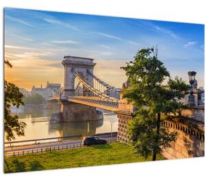 Obraz - Most cez rieku, Budapešť, Maďarsko (90x60 cm)