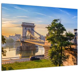 Obraz - Most cez rieku, Budapešť, Maďarsko (70x50 cm)