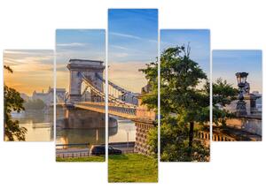 Obraz - Most cez rieku, Budapešť, Maďarsko (150x105 cm)