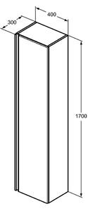 Ideal Standard Tesi - Vysoká skrinka 170 cm, Lesklý lak biely, T0054OV