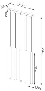 Sollux SL.1274 - Luster na lanku PASTELO 5xG9/8W/230V betón