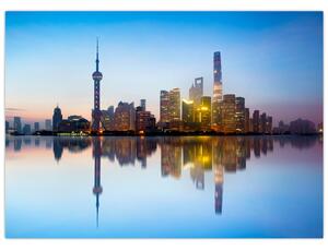 Obraz ranného neba nad Šanghajom (70x50 cm)