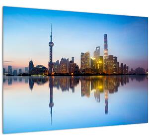 Obraz ranného neba nad Šanghajom (70x50 cm)