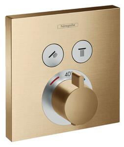 Hansgrohe Shower Select, termostatická batéria pod omietku na 2 spotrebiče, kefovaný bronz 15763140