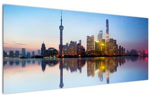 Obraz ranného neba nad Šanghajom (120x50 cm)
