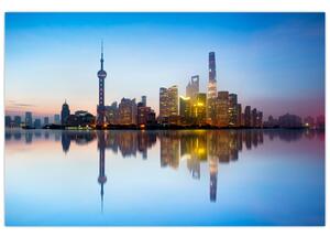 Obraz ranného neba nad Šanghajom (90x60 cm)