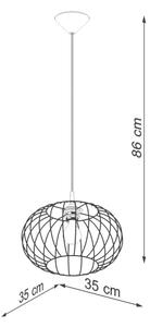 Sollux SL.1185 - Luster na lanku TSUNO 1xE27/15W/230V čierna