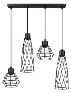Sollux SL.1167 - Luster na lanku SUBA 4xE27/15W/230V čierna