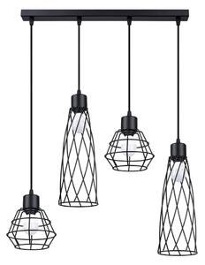 Sollux SL.1167 - Luster na lanku SUBA 4xE27/15W/230V čierna