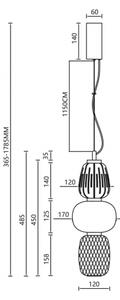 LED Luster na lanku CARO LED/28W/230V zlatá