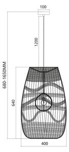 Luster na lanku ARONA 1xG9/9W/230V pr. 40 cm ratan