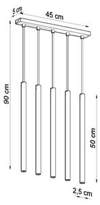 Sollux SL.1198 - Luster na lanku PASTELO 5xG9/8W/230V zlatá