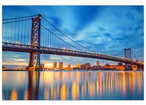 Obraz - Most Benjamina Franklina, Filadelfia (90x60 cm)
