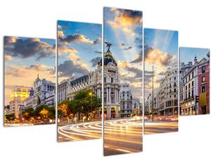 Obraz - Calle Gran Vía, Madrid, Španielsko (150x105 cm)