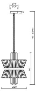 Luster na reťazi AURELIA 8xE14/40W/230V zlatá