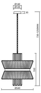 Luster na reťazi AURELIA 12xE14/40W/230V zlatá