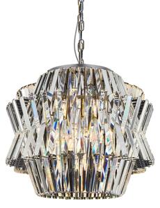 Krištáľový luster na reťazi CROWN 12xE14/40W/230V chróm