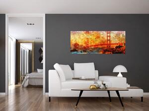 Obraz - Golden Gate, San Francisco, Kalifornia (120x50 cm)