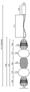 LED Luster na lanku CARO LED/40W/230V chróm