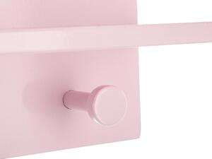 Atmosphera for Kids Detský nástenný vešiak s poličkou obláčik ružový 12x48x22 cm