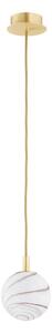 Argon 8450 - Luster na lanku ALMIROS 1xE14/7W/230V pr. 12 cm alabaster zlatá