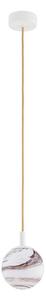 Argon 8451 - Luster na lanku ALMIROS 1xE14/7W/230V pr. 12 cm alabaster biela/zlatá