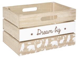 Atmosphera for Kids Drevený box na hračky Dream big 20x29x18 cm