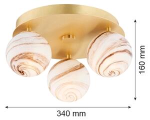 Argon 6290 - Stropné svietidlo FABIO 3xE14/7W/230V alabaster zlatá