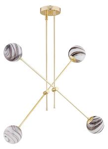 Argon 1840 - Luster na tyči ABSOS 4xE14/7W/230V alabaster zlatá