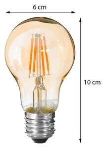DekorStyle LED žiarovka Amber Straight 2W E27