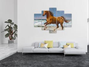 Obraz koňa na pláži (150x105 cm)