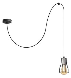 Luster na lanku TUBE LONG 1xE27/15W/230V čierna/chróm