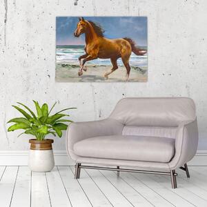 Obraz koňa na pláži (70x50 cm)