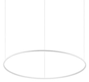 Závesné svietidlo Ideal Lux LED Oracle Slim white 3 000 K Ø 150 cm, Biela / opálová, Obývacia izba / jedáleň, Hliník, Moderný, Závesné svietidlo