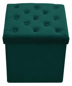 Skladacia taburetka s úložným priestorom zelená 38x38 cm