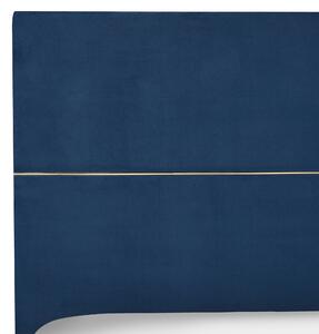 Posteľ modrá zamatová 160 x 200 cm s úložným priestorom a 2 zásuvkami glamour moderný dizajn