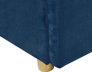 Posteľ modrá zamatová 160 x 200 cm s úložným priestorom a 2 zásuvkami glamour moderný dizajn