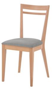 Drevená stolička so sivým sedadlom ERIN