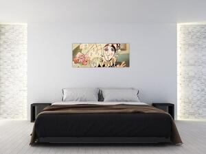 Obraz - Kubizmus - harlequin and rose (120x50 cm)