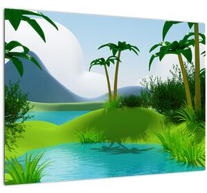 Obraz - Jazerá v jungli (70x50 cm)